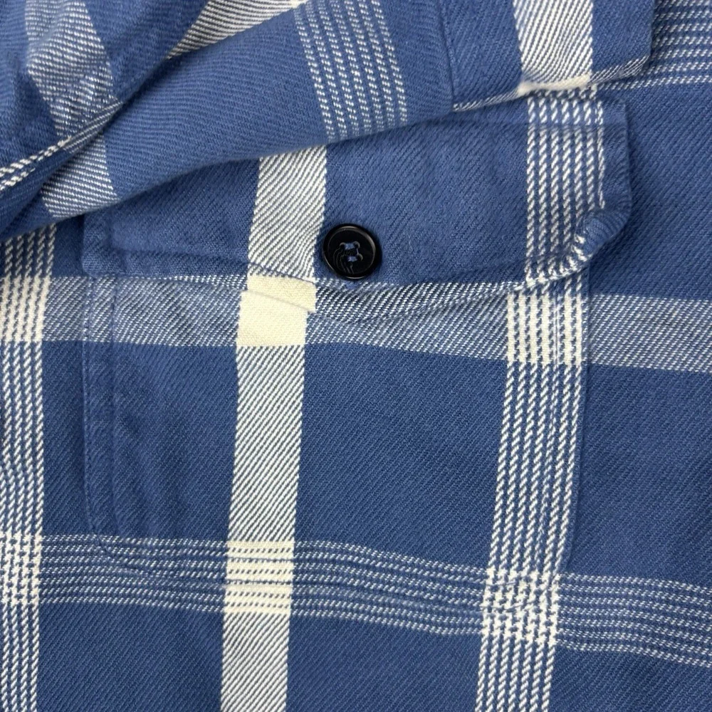 Rustic Outfitters Shacket Mens 2XL Full Zip Blue Plaid Shirt Jacket Outdoors